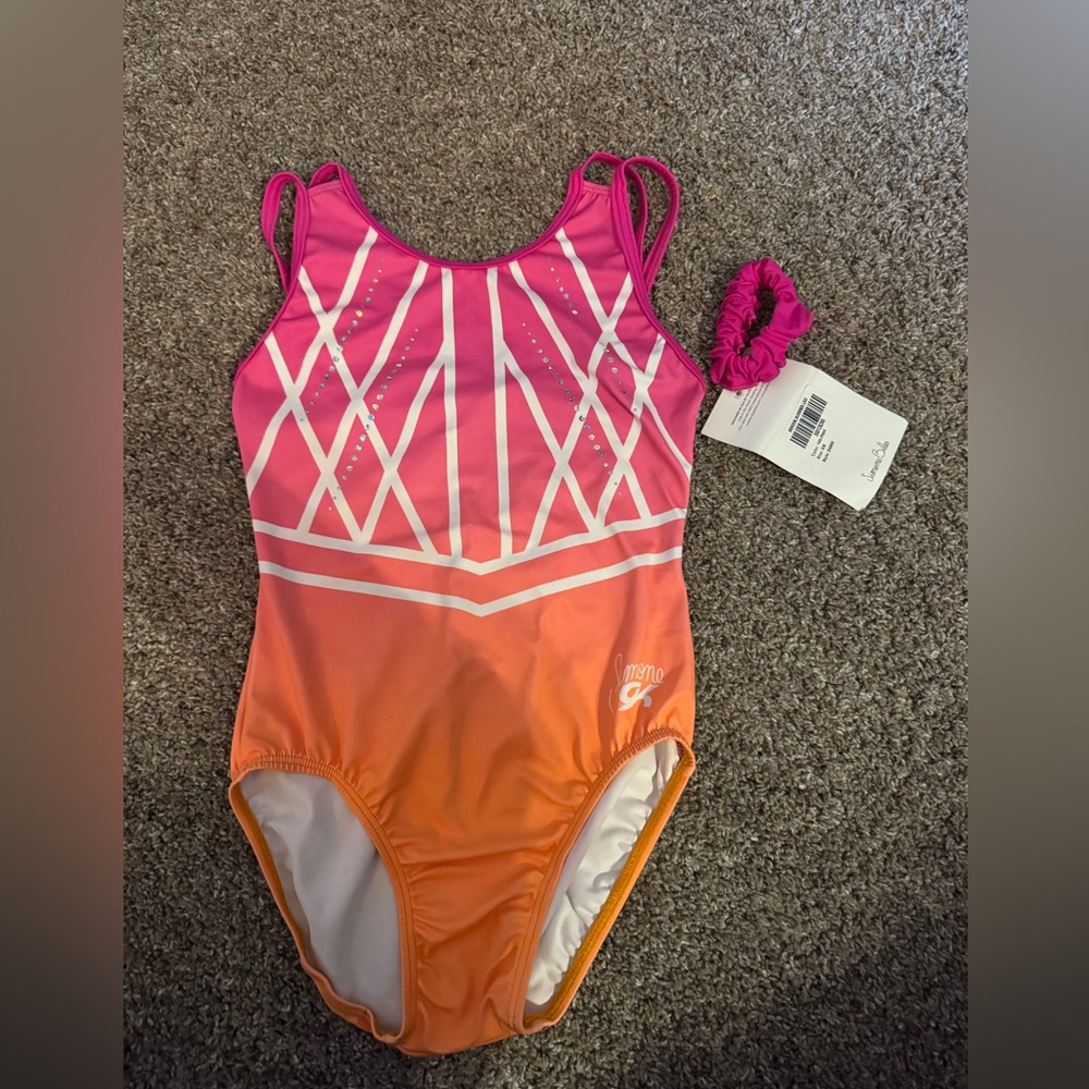 Pink and Orange Simone Biles GK Leotard